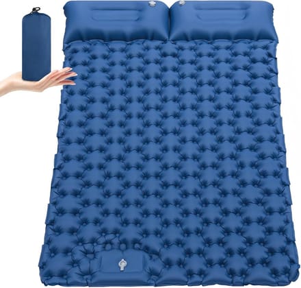 Slaapmat Zelfopblazend - 2 Persoons - Camping Matras - Ingebouwde Pomp - Blauw