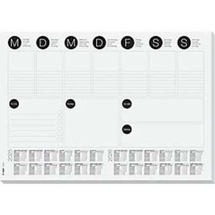 Bureau-onderlegger Sigel weekplan 2-jaar-kalenderrooster, A3, papier, 30 vellen, to-do lijst enz., z/w