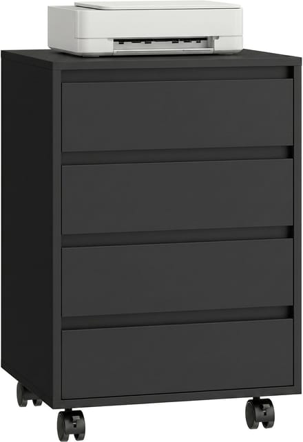 HOMCOM-archiefkast - MDF - 46x40x65cm - Zwart