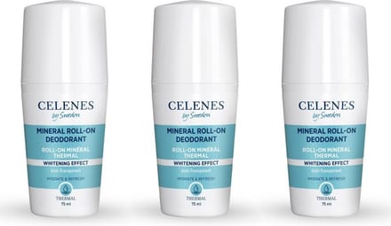 Celenes by Sweden Thermal Roll-On Deodorant - 75ml x 3 stuks - Whitening & Antitranspirant