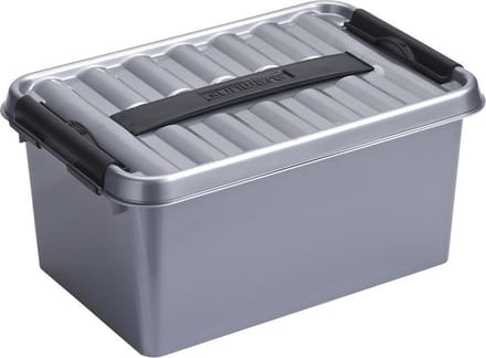 Sunware Q-Line opbergbox 6L - 30x20x14.5 - Metaal/Zwart