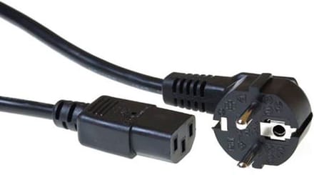 ACT Netsnoer Schuko CEE 7/7 male (haaks) - C13 IEC 60320 zwart 5 m AK5016