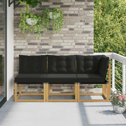 vidaXL - Outdoor - Midden- - en - Hoekbank - 3 - st - 3-zits