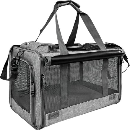 Huisdier drager - Draagbare tas - Veilig reizen - Ademend ontwerp - 46x30x30 cm - Grijs