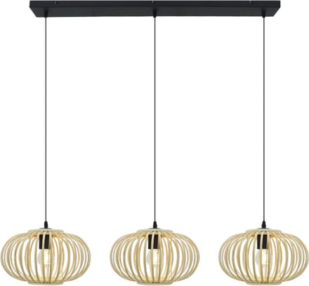 Olucia - LIEVE - Hanglamp - Bruin / Zwart - 3L - Vorm: Rechthoek