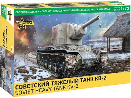 Zvezda Modelbouwpakket Militaire voertuigen - 5084 Kliment Voroshilov tank KV-2 Plastic - 1:72 - Modelbouw