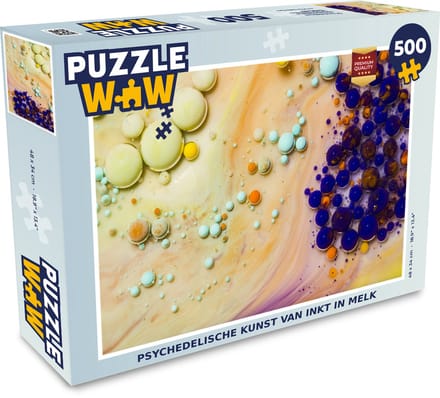 Puzzel Melk - Inkt - Psychedelisch - Legpuzzel - Puzzel 500 stukjes