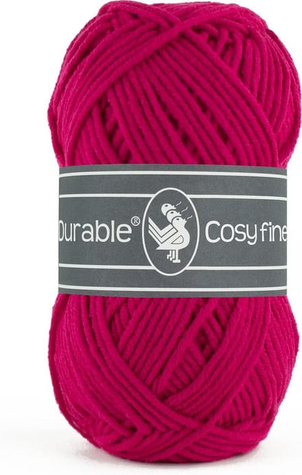 Durable Cosy Fine - acryl en katoen garen - Deep Fuchsia 238 - 5 bollen
