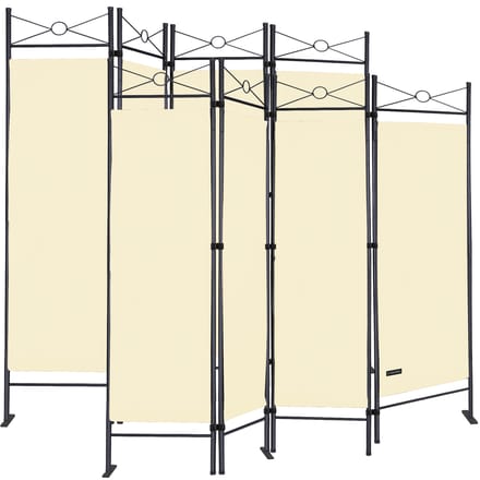 Kamerscherm Lucca Set van 2 Crème Staal 180x163cm