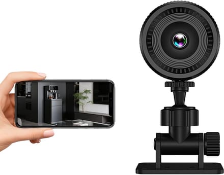 Bewakingscamera HD - Compacte camera - Thuisbewaking - Bewegingsmelder Nachtzicht - 11.5 x 11.2 cm - Zwart