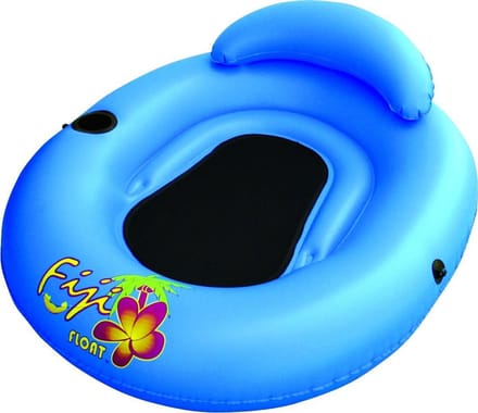 Comfortabele Blauwe Zwemband met Rugleuning en Bekerhouder