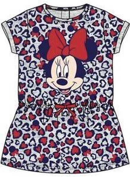 Disney Minnie Mouse jurkje - hartjesprint - grijs/rood - maat 80(18 maanden)