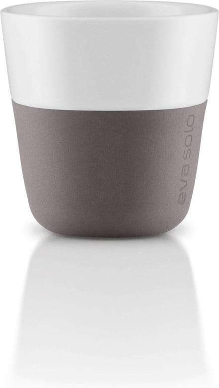 Eva Solo - Beker voor Espresso Set van 2 Stuks - Grijs - Porselein - Siliconen