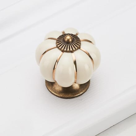 Pompoen Keramische Handgrepen 40mm Ladeknoppen Kastdeurtrekkers Meubelhandgreep beige