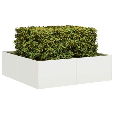 vidaXL - Plantenbak - 100x100x30 - cm - staal - wit