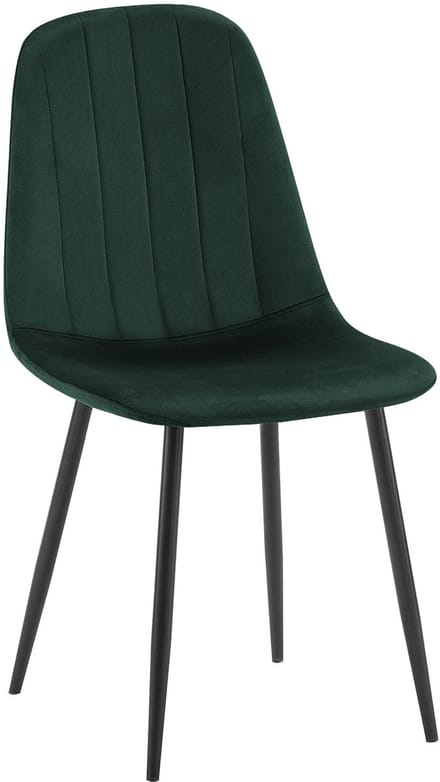 CLP Baxter Eetkamerstoel - Zwart Metalen Frame - Velvet - Fluweel - Metaal/groen