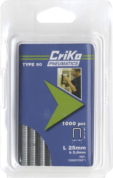 CriKo nieten voor tacker - Type 90 - 25 mm - Gegalvaniseerd - 1000 stuks