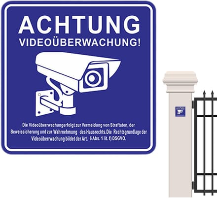 Observatie Teken - Waarschuwingsbord Camera - Beveiliging Eigendom - Zelfklevend PVC - 11x11 cm