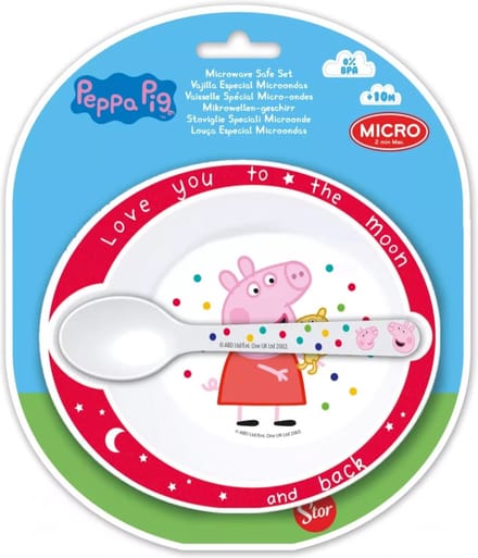 Set micro bordje + lepel Peppa Pig