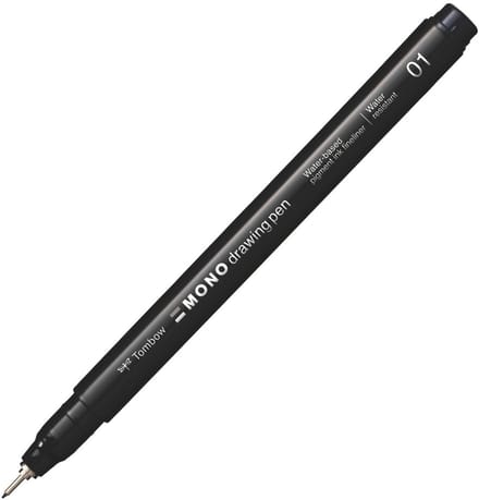 Tombow Mono Fineliner - 01 - 0.26 mm - Verfijnde punt - Zwart