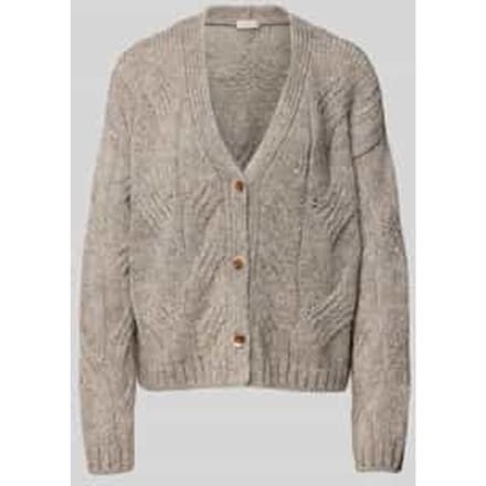 Gebreid jack met V-hals en knoopsluiting