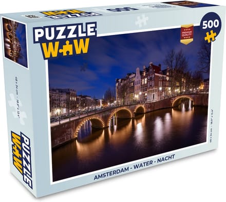 Puzzel Amsterdam - Water - Nacht - Legpuzzel - Puzzel 500 stukjes