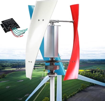 Verticale Windturbine - Generator Windenergie - Energie Opwekken - Geluidsarme Werking - 14000W - Wit