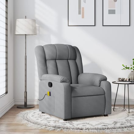 vidaXL - Massagestoel - met - lichtgrijze - stof
