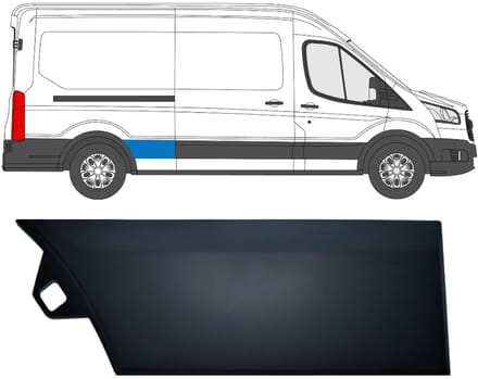 Zijlijst sierlijst achterspatbord voor Ford Transit 2014- / Rechts