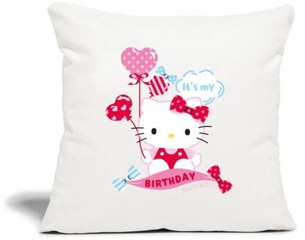 Hello Kitty Met Ballonnen Jarig Ontwerp Sierkussenhoes, 45 x 45 cm