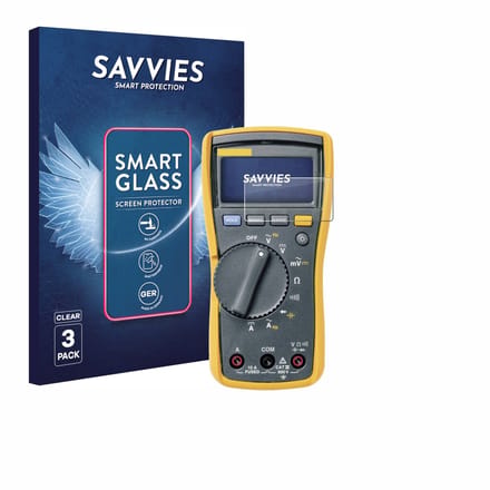 3 Stuks Savvies Screenprotector - geschikt voor Fluke MultiMeter 115 - beschermfolie glas transparant