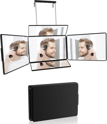 5-weg spiegel voor zelf knippen, scheren en make-up - inklapbare 360° spiegel met verstelbare hoogte