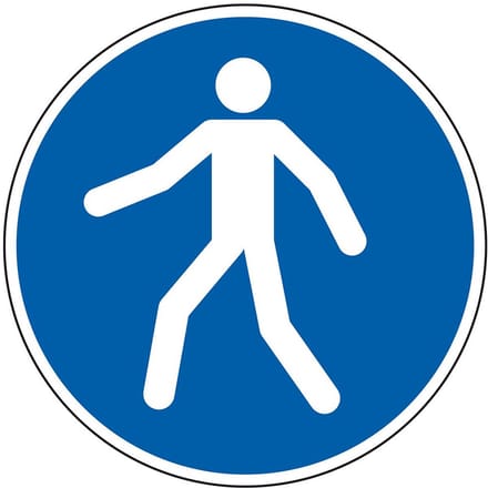 Verplicht voetpad bord - kunststof - M024 400 mm
