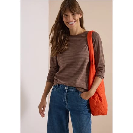 Longsleeve met boothals en strepen