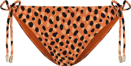 Leopard Spots strik bikinibroekje - Bruin/Oranje - Dierenprint