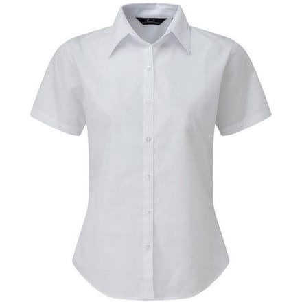 Premier Popeline blouse met korte mouwen / Gewoon werkoverhemd (Wit)