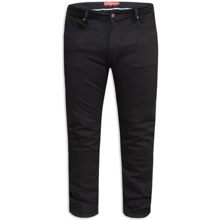 Duke Heren D555 Claude Stretch Tapered Stretch Kingsize Jeans 52S zwart