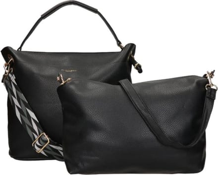 Flora & Co Grote Crossbodytas / Schoudertas Dames - Marie - Zwart