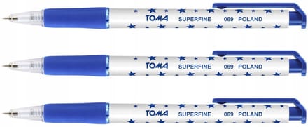 3x Blauwe Pen Sterren 0.5mm Automatisch Schrijven - TOMA