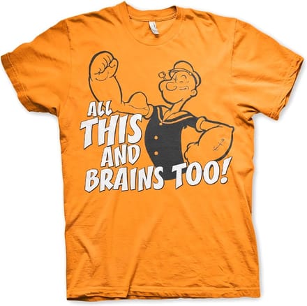 Popeye All This And Brains Too T-shirt oranje
