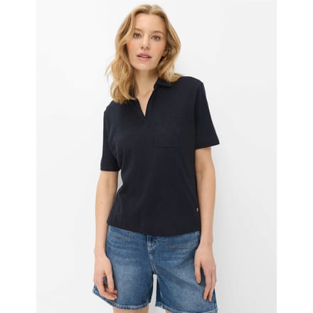 Brax Dames Poloshirt  Style CLIA S navy, donkerblauw, maat 36