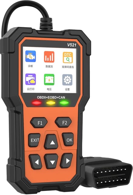 OBD2 Bluetooth motor foutcodelezer met 2.8 inch kleurenscherm, live data, freeze-frame en EVAP/O2 tests