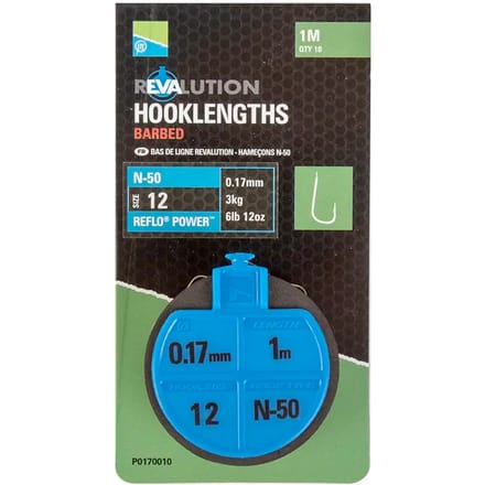 Footer Preston revalution hooklengths n50 (x10)