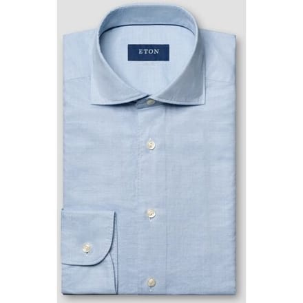 Eton Overhemd Luxury Cotton Silk Fine Twill Licht Blauw / male