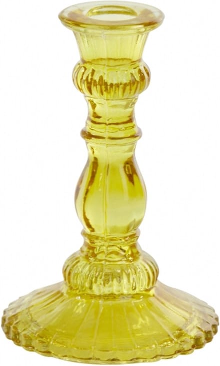 Light & Living Kandelaar Aguma Glas Geel 12 x 23cm