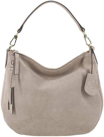 abro Leren schoudertas Leather Suede Hobo Juna Bag Siena Taupe