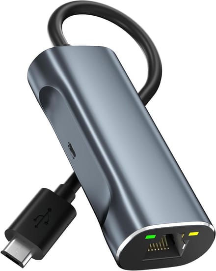 Netwerkadapter - Ethernet Adapter - Stabiel Internet - Plug en Play - Micro USB - Zilver