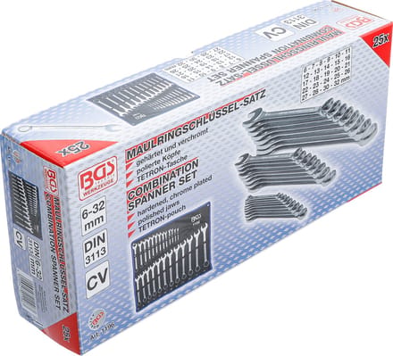 BGS Ringsleutelset - 25-delig -chrome vanadium staal -gepolijste kop