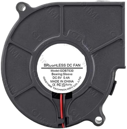 Radiale Ventilator - Centrifugaal Ventilator - Koeling Componenten - Dubbele Kogellagers - 75 x 75 x 30 mm - Zwart