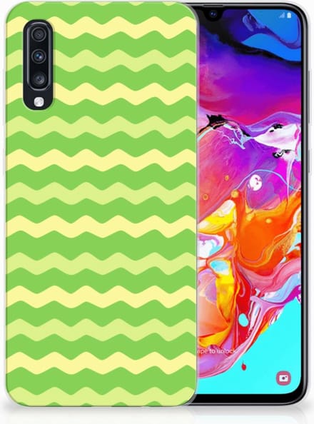Samsung Galaxy A70 TPU bumper Waves Green
